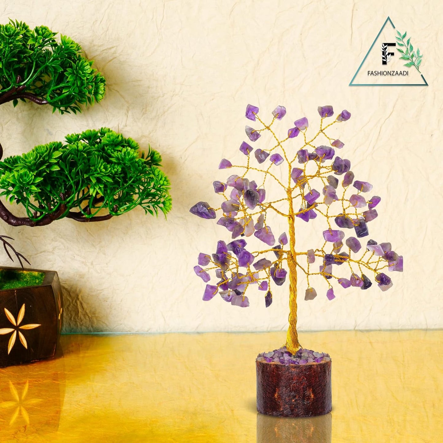 💜 Amethyst Bonsai Money Tree with Crystal Gemstones
