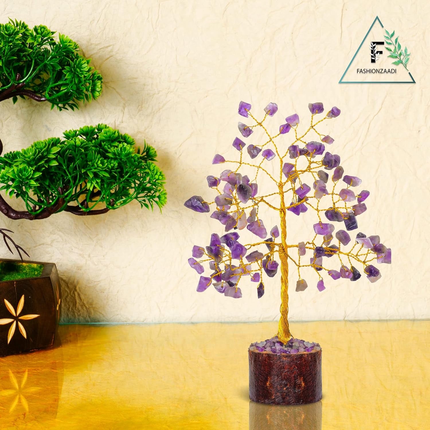 💜 Amethyst Bonsai Money Tree with Crystal Gemstones