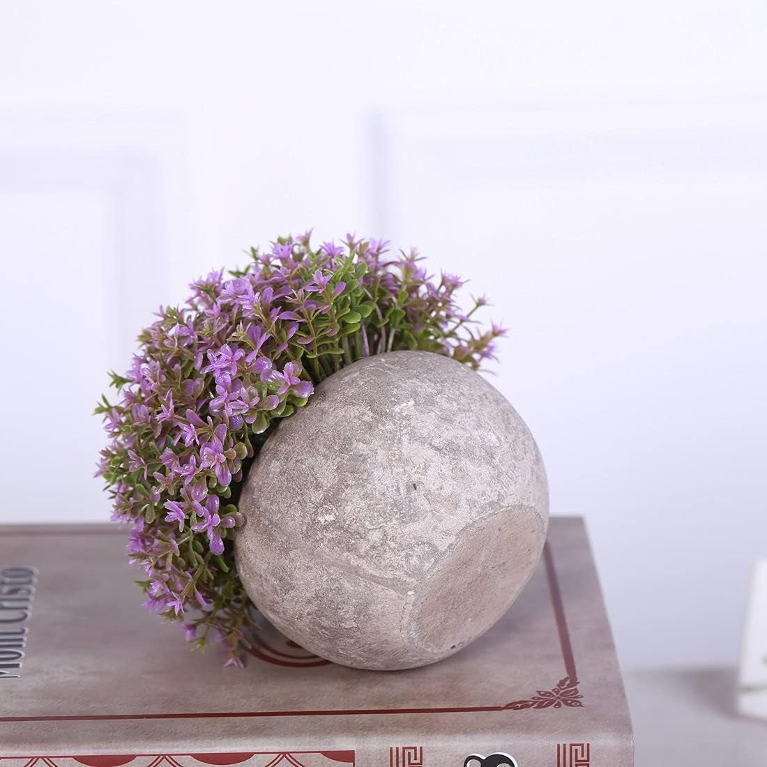 🌼 Artificial Lavender Plant in Decorative Gray Pot