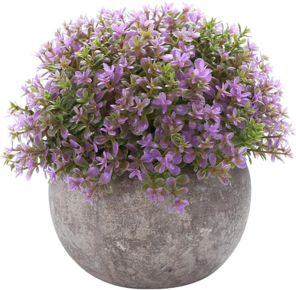 🌼 Artificial Lavender Plant in Decorative Gray Pot