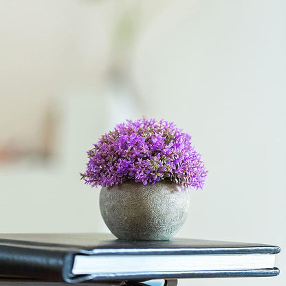 🌼 Artificial Lavender Plant in Decorative Gray Pot