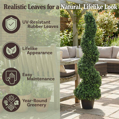 🌱 Artificial Boxwood Spiral Topiary Tree