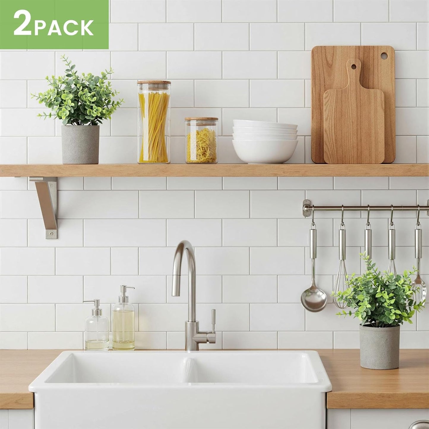 2 Pack Small Eucalyptus Plant, 8.6" Tall Small Fake Plants Potted Realistic Artificial Indoor Plants with Carry Bag for Bathroom Shelf Home Decor