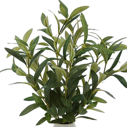 14" Indoor Artificial Olive Plant in Two-Tone Ceramic Vase