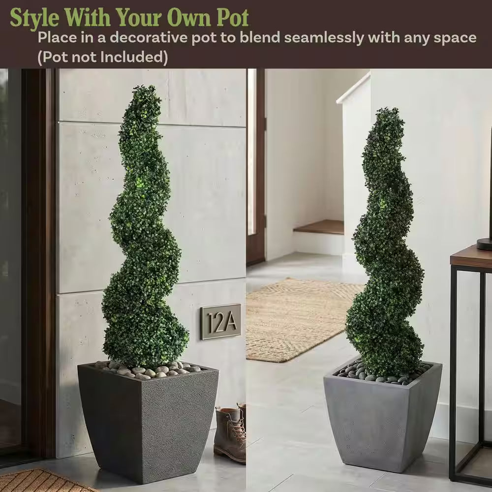 🌱 Artificial Boxwood Spiral Topiary Tree