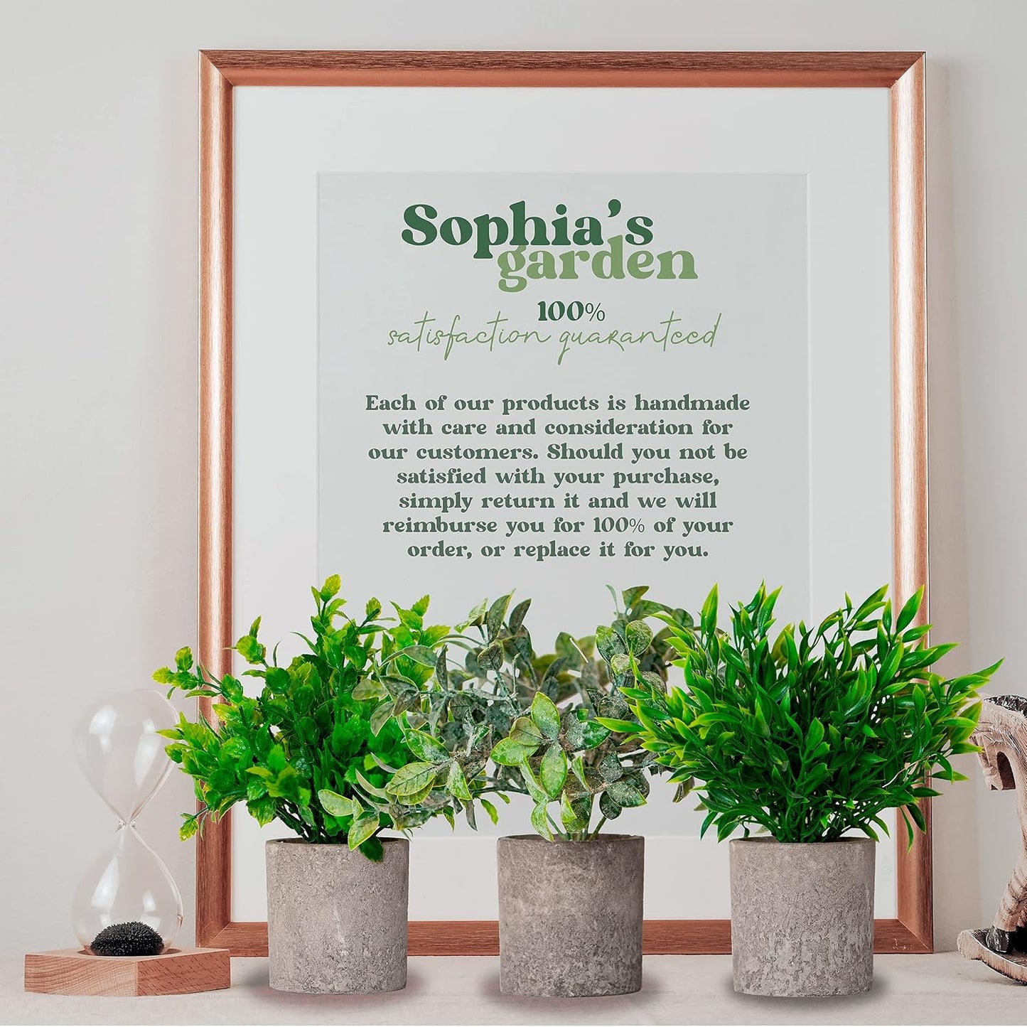 🌿 Mini Artificial Greenery Plants in Decorative Pots 