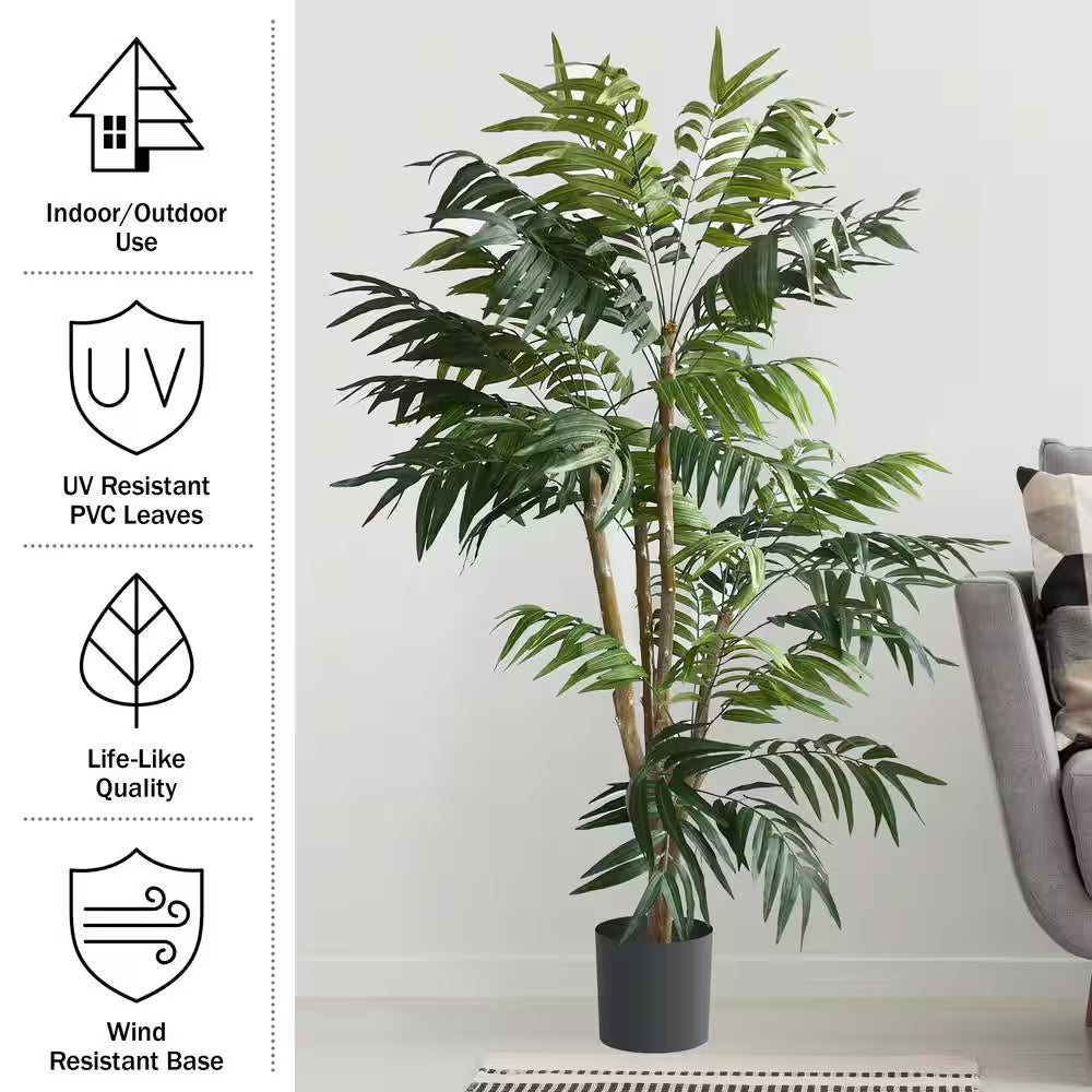 🌴 5-Foot Artificial Tropical Palm Tree in Decorative Pot