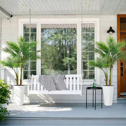 5 Ft. Artificial Palm Tree with White Tall Pot 60.2 In. Fake Plants Outdoor Floor Plants for Home Office Poolside Decor