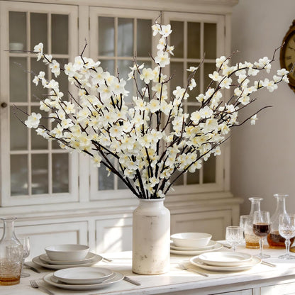 6Pcs Cherry Blossom Branches 39 Inch Artificial Cherry Blossom Decor for Spring Decorations for Home, Faux Long Stem Artificial Flowers for Tall Vase Wedding Party Office (6Pcs)