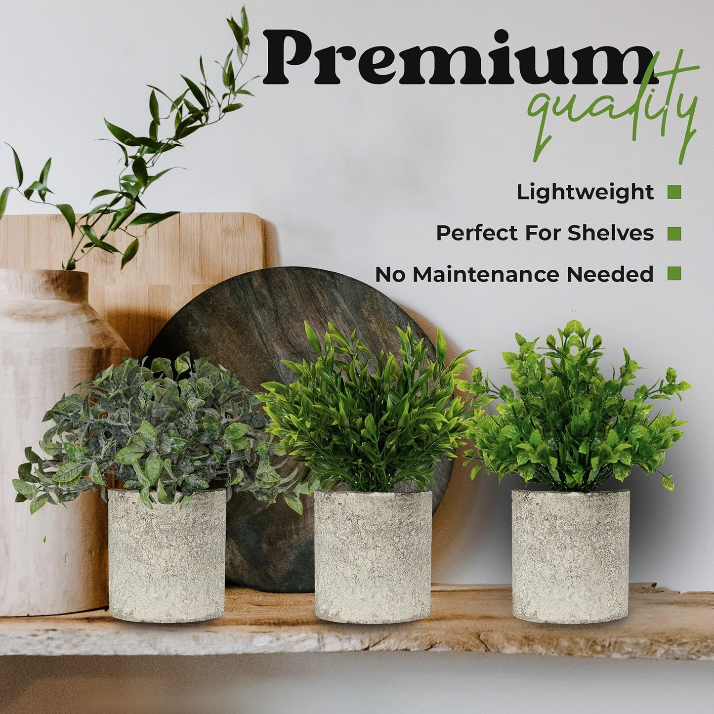 🌿 Mini Artificial Greenery Plants in Decorative Pots 