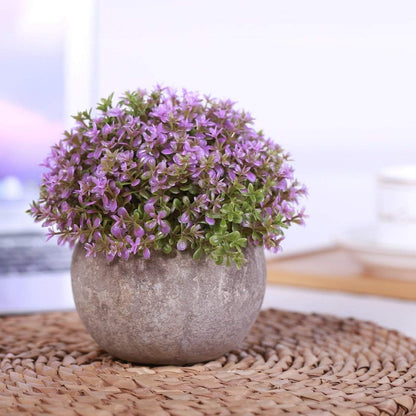 🌼 Artificial Lavender Plant in Decorative Gray Pot