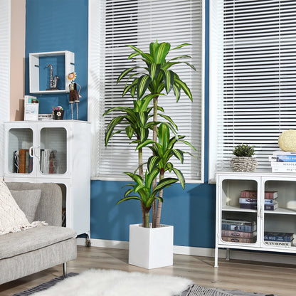 🌿 6-Foot Artificial Dracaena Tree in Black Planter